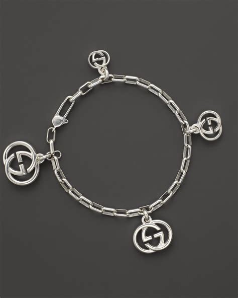 gucci bracelet with double g in silver|Gucci interlocking silver bracelet.